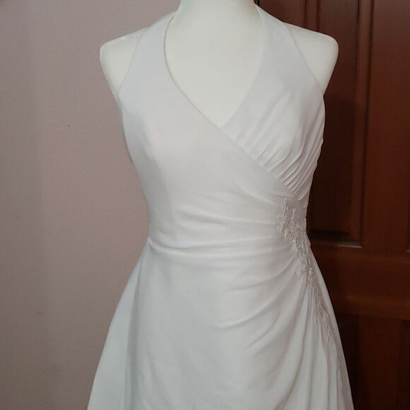 Wedding gown from davids bridal. Style 59486, white. Size 10 - Picture 2 of 7